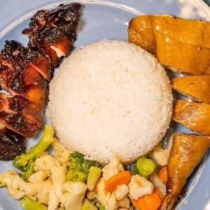 Poached Chicken and Char Siu  貴妃雞叉燒雙拼飯